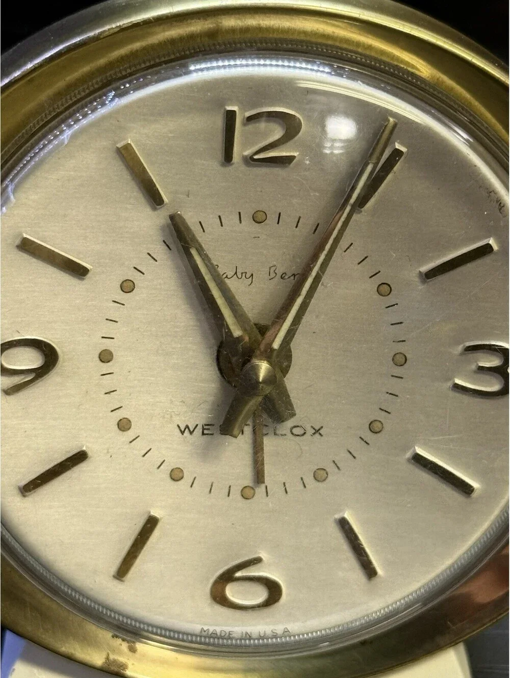 Vintage Westclox Baby Ben Style 8 Alarm Clock 53632 Gold Wind Up USA